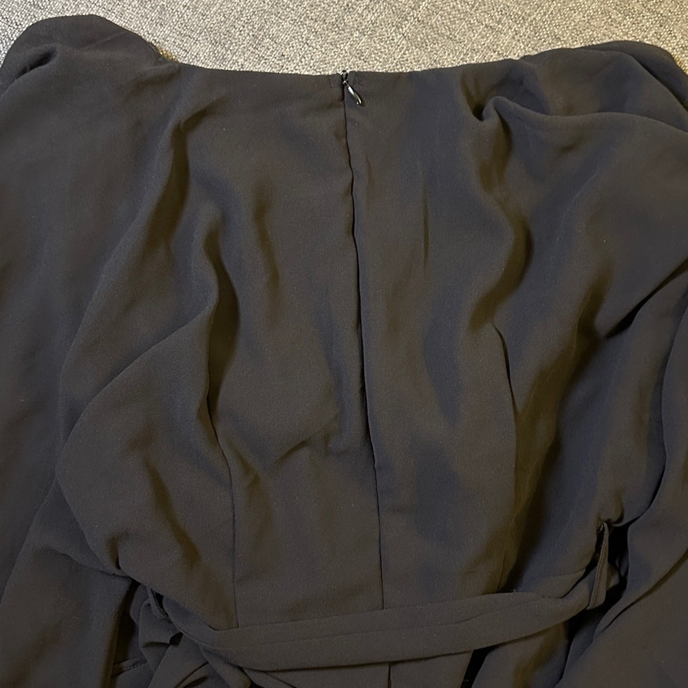 NEW Boohoo Chiffon Black Wrap Cape Sleeve Maxi Dress - Picture 14 of 14